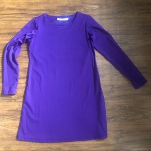 Susana Monaco Purple Long Sleeve Mini Dress